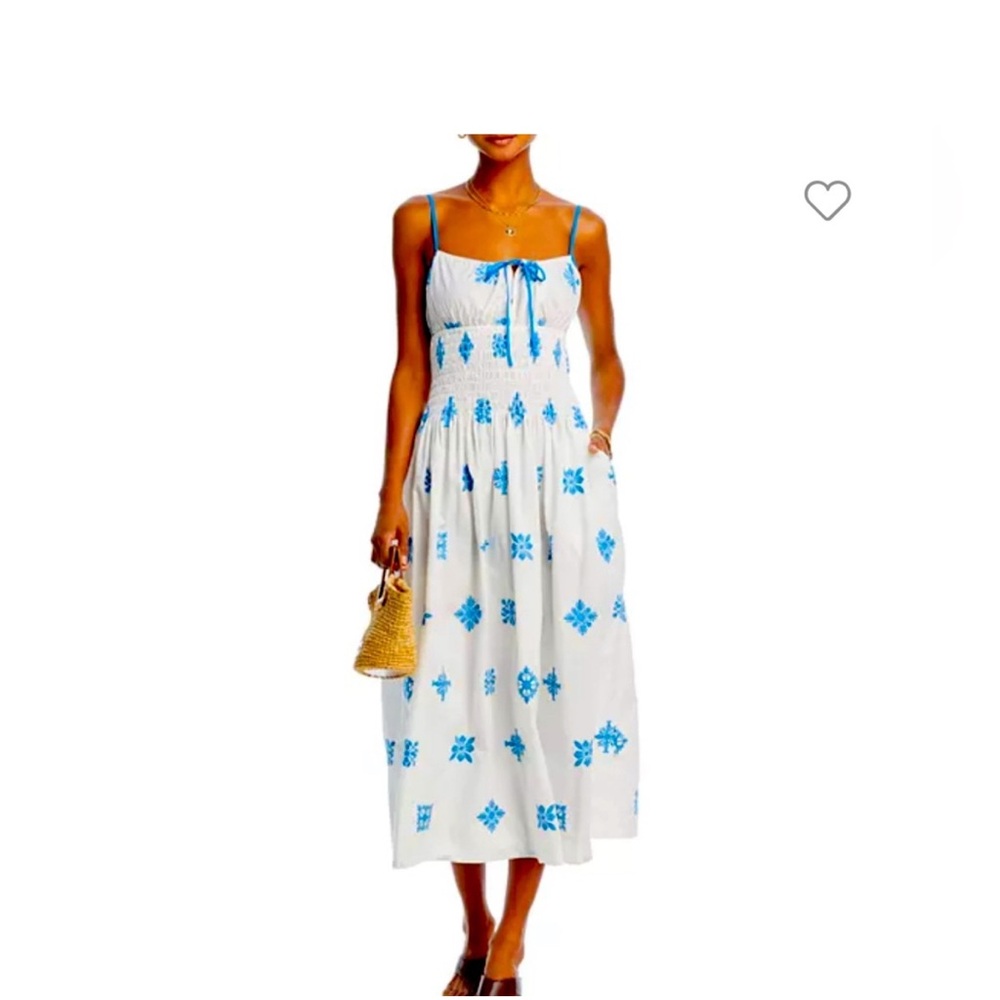 Ciao Lucia Barbara White and Blue Midi Dress